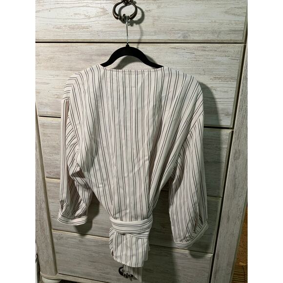 Calvin Klein Pinstripe Wrap Blouse - Professional- Size XL - Picture 3 of 3